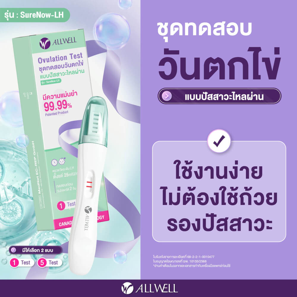 ชุดทดสอบวันตกไข่ แบบปัสสาวะ ALLWELL รุ่น SURENOW-LH